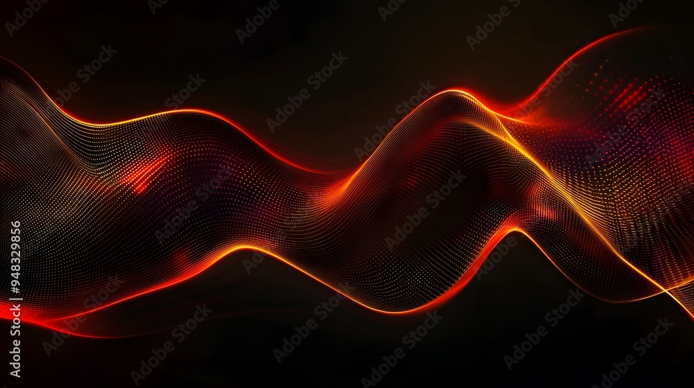 Fototapeta premium Abstract Orange and Red Wave.