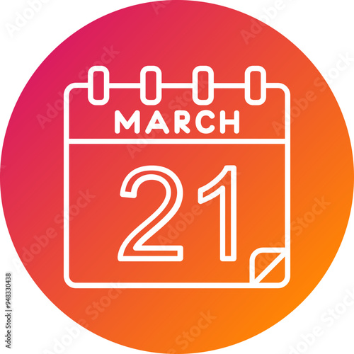 21 March Vector Icon Design