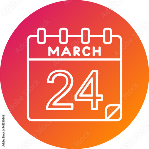 24 March Vector Icon Design