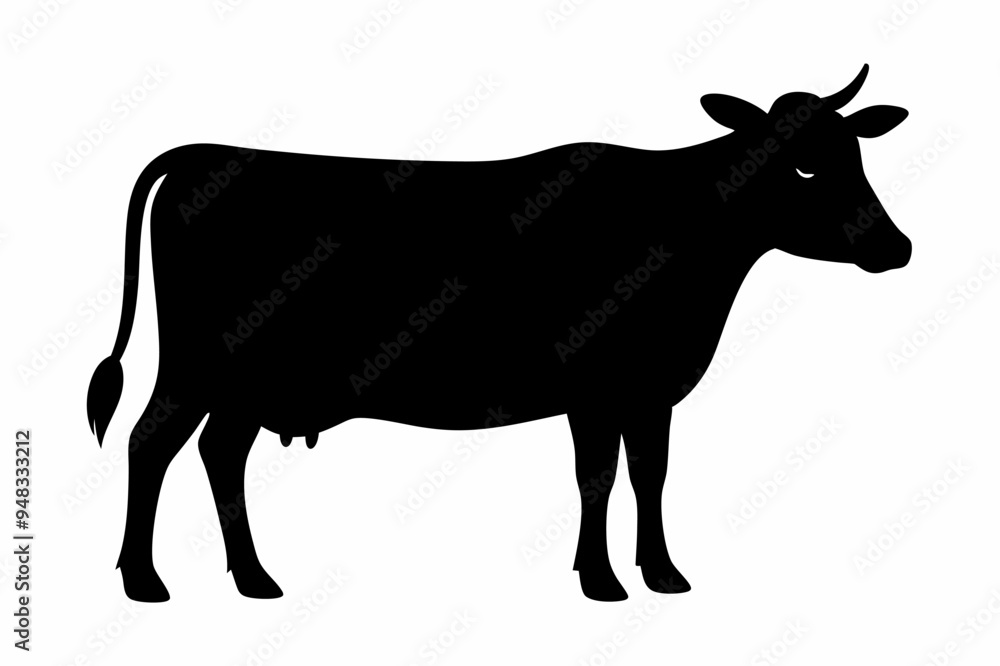 Fototapeta premium A cow silhouette vector illustration
