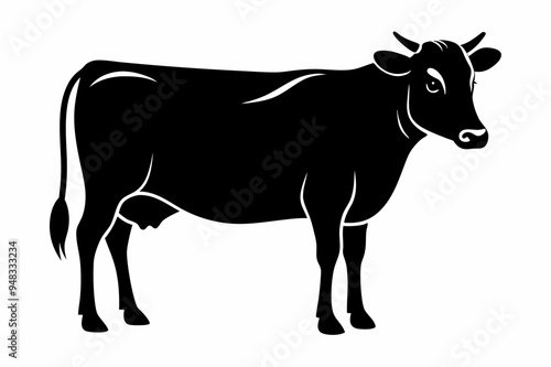 A cow silhouette vector illustration