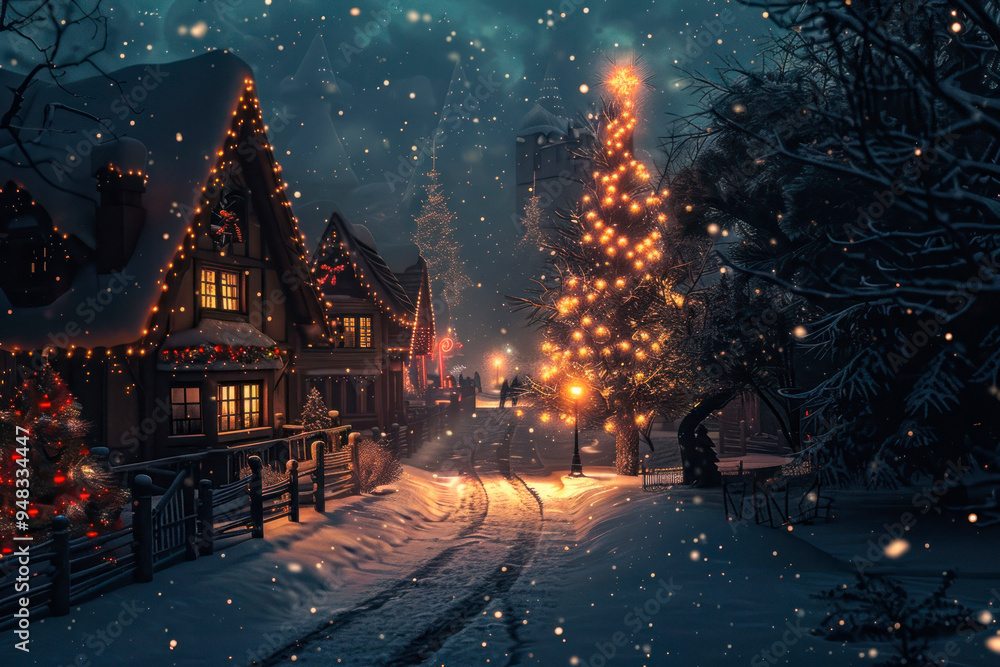 Fototapeta premium christmas landscape