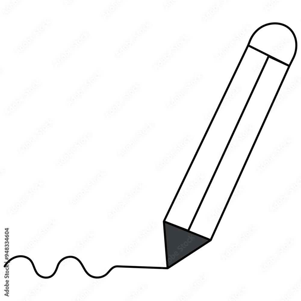 Pencil clipart single line art, continuous one line drawing of Isolated outline vector art
Pencil clipart single line art, continuous one line drawing of Isolated outline vector art