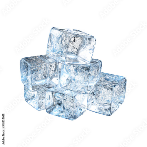 A group of ice cubes sit together.