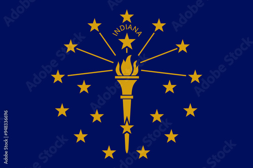 Flag of Indiana state (United States of America, U.S.A. or USA, North America) 