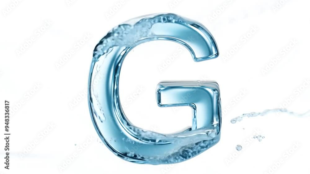 Liquid Water Forming the Letter G Against a Bright Background Generative AI Liquid Water Forming the Letter G Against a Bright Background Generative AI