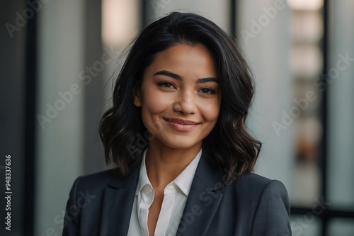 Free Download confident smiling stylish businesswoman, successful executive in the office - GFXLoad