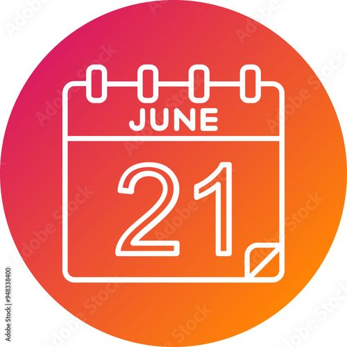 21 June Vector Icon Design