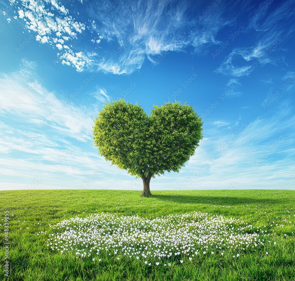 The heart-shaped tree is a valentines day background, The heart-shaped tree is a valentines day background,