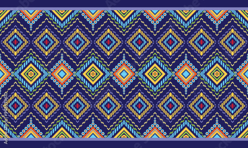 Seamless ethnic traditional combined with geometric shape,folk,ikat,embroidery style and design for fabric design,carpet,printings,clothing,wrapping.