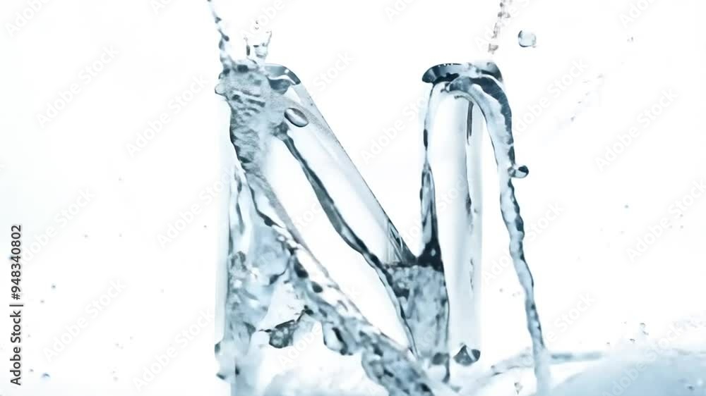 Liquid Water Forming the Letter N in a Creative Display Generative AI Liquid Water Forming the Letter N in a Creative Display Generative AI