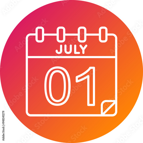 1 July Vector Icon Design