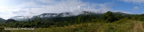 panorama of the mountains in the morning