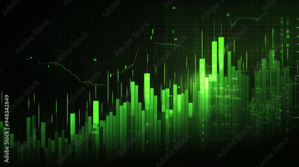 A vibrant green candlestick chart representing a positive upward trend in the stock market, symbolizing growth, prosperity, and investment success. A vibrant green candlestick chart representing a positive upward trend in the stock market, symbolizing growth, prosperity, and investment success.