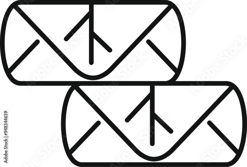 Simple vector icon depicting two cabbage rolls, a staple dish in romanian cuisine