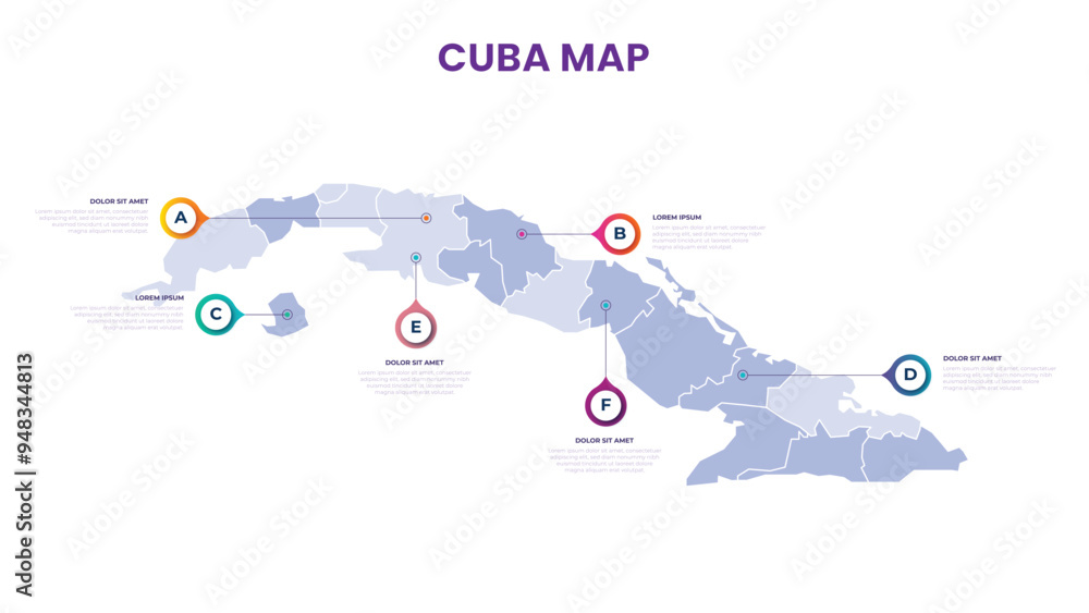 A map of the Cuba. Cuba infographic vector illustration with data and country information A map of the Cuba. Cuba infographic vector illustration with data and country information