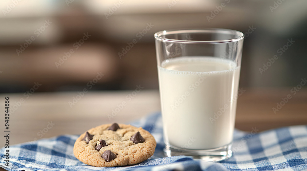 Milk and Cookies on Blue Gingham Milk and Cookies on Blue Gingham