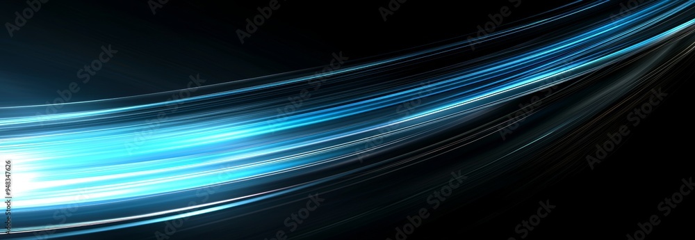 In the dark, abstract blue light trails, motion blur In the dark, abstract blue light trails, motion blur