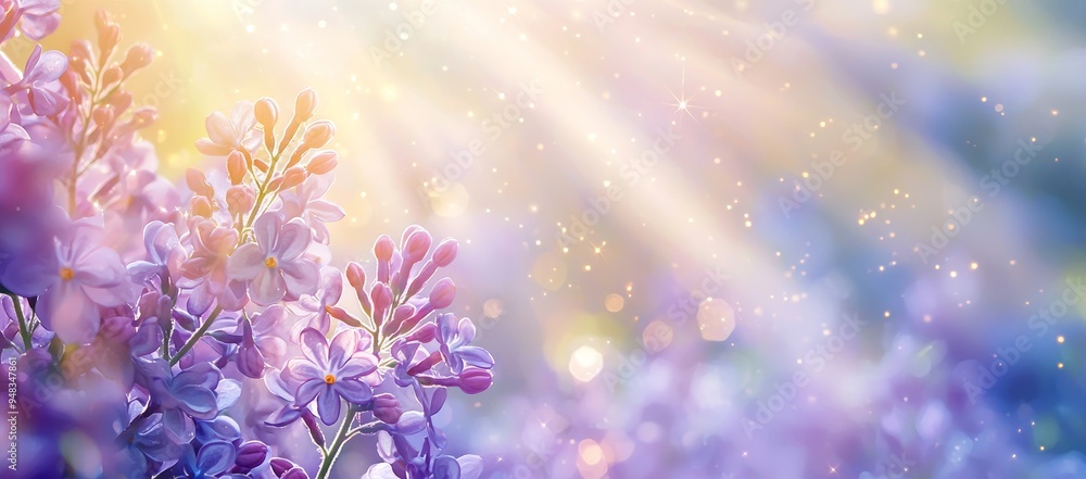 Spectacular lilac blossoms blooming in the spring in a garden design. Violet spring flowers bunch. Spectacular lilac blossoms blooming in the spring in a garden design. Violet spring flowers bunch.