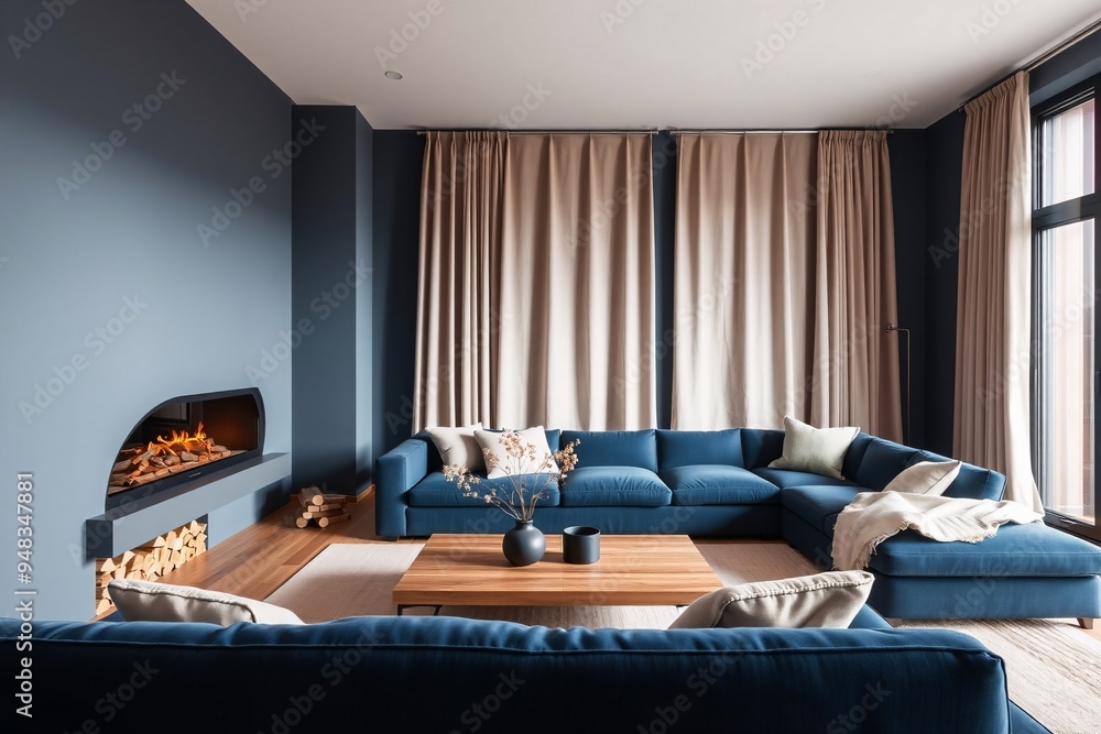 Gemütliche Eleganz: Modernes Wohnzimmer mit stilvollen Akzenten Gemütliche Eleganz: Modernes Wohnzimmer mit stilvollen Akzenten