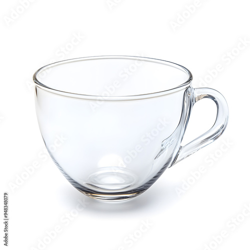 Empty glass tea cup isolated on white background 