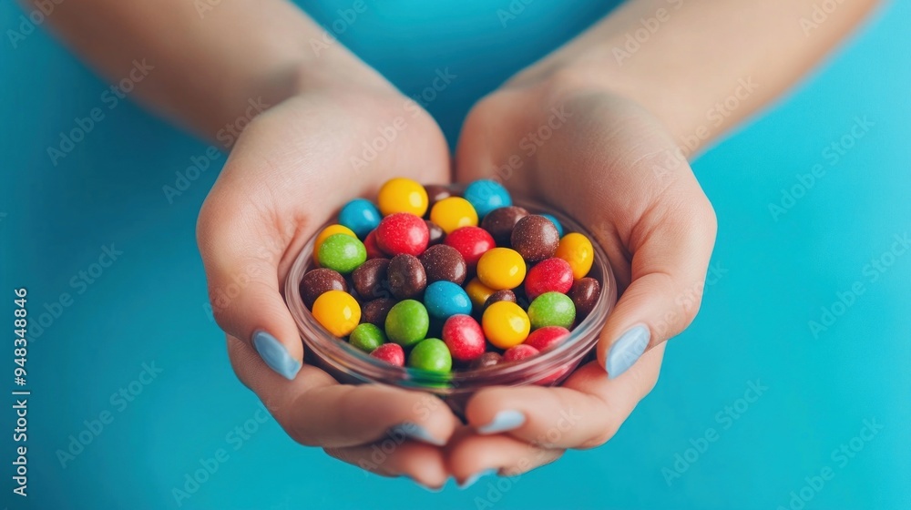 Colorful Candies in Hands Colorful Candies in Hands