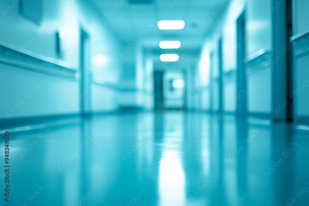 Hospital interior with blurry background - abstract medical image. Hospital interior with blurry background - abstract medical image.