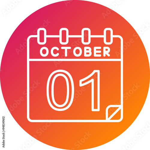 1 October Vector Icon Design