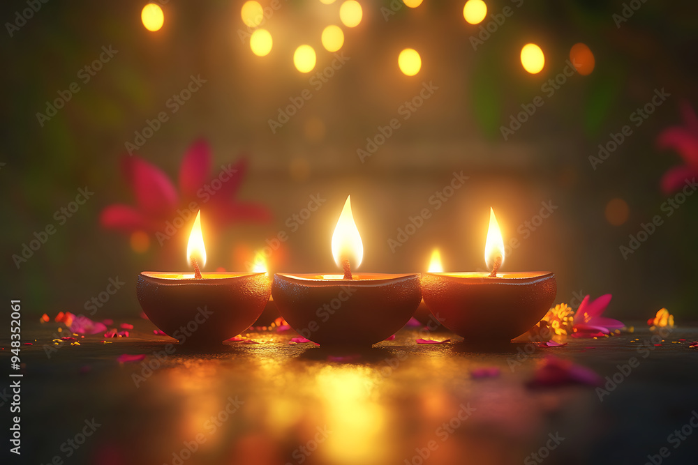A vibrant design celebrating Diwali with traditional elements like lamps, symbolizing light, joy, and prosperity A vibrant design celebrating Diwali with traditional elements like lamps, symbolizing light, joy, and prosperity