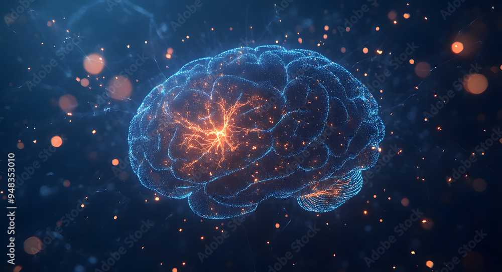 A Detailed Animation of the Human Brain with Electrical Impulses, Illustrating the Complexity of Neural Activity and Cognitive Functions, Perfect for Themes of Neuroscience, Brain Research, and Advanc A Detailed Animation of the Human Brain with Electrical Impulses, Illustrating the Complexity of Neural Activity and Cognitive Functions, Perfect for Themes of Neuroscience, Brain Research, and Advanc