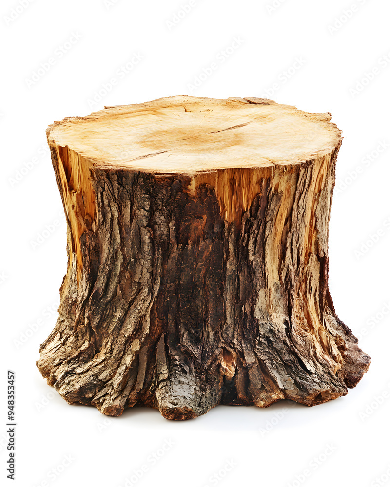 Tree Stump side view isolated on white background Tree Stump side view isolated on white background