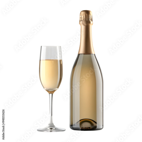 Wallpaper Mural A bottle of champagne with glasses Torontodigital.ca