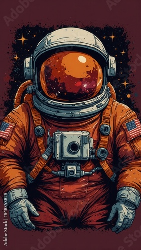 An Astronaut in a space suit is walking towards the camera