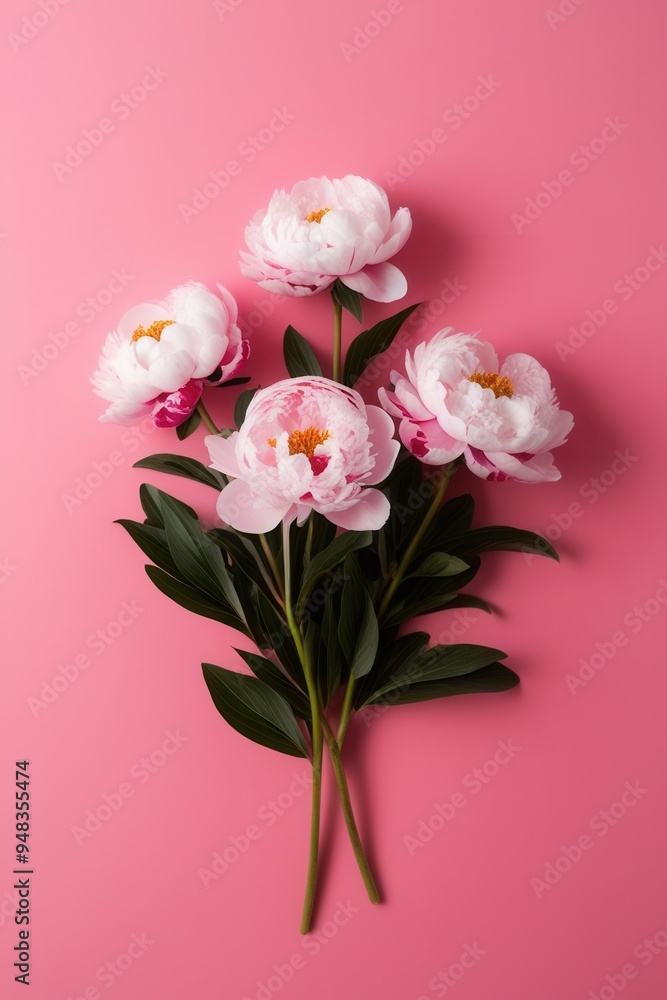 custom made wallpaper toronto digitalA pink and white flower arrangement is on a pink background
