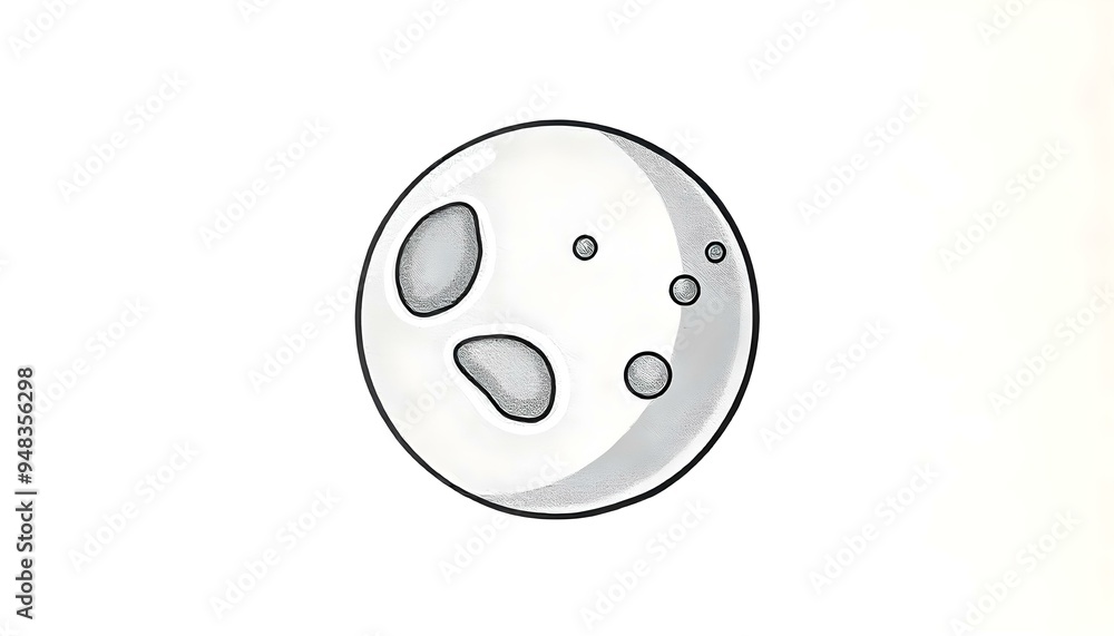 Planet Mercury icon drawing isolated on a white background Planet Mercury icon drawing isolated on a white background