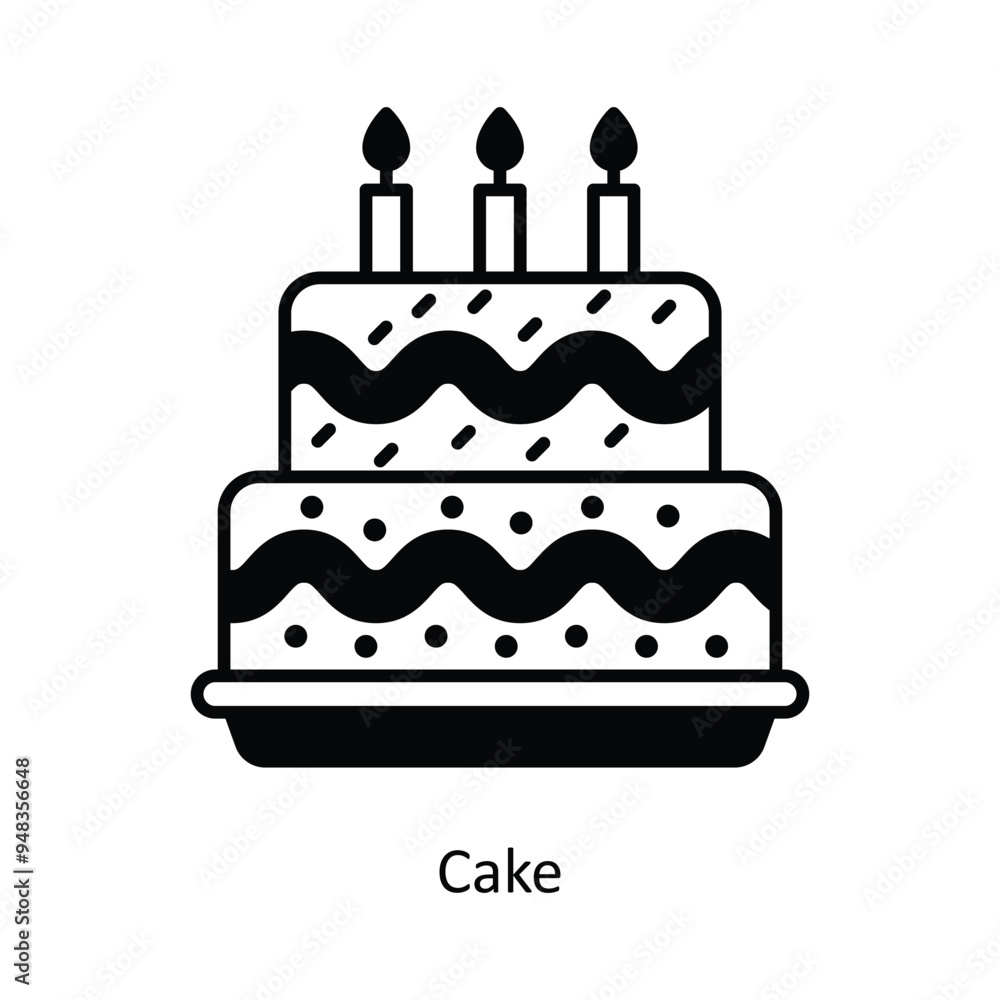 Cake Vector solid icon design illustration. food and drinks symbol on white background EPS 10 File Cake Vector solid icon design illustration. food and drinks symbol on white background EPS 10 File