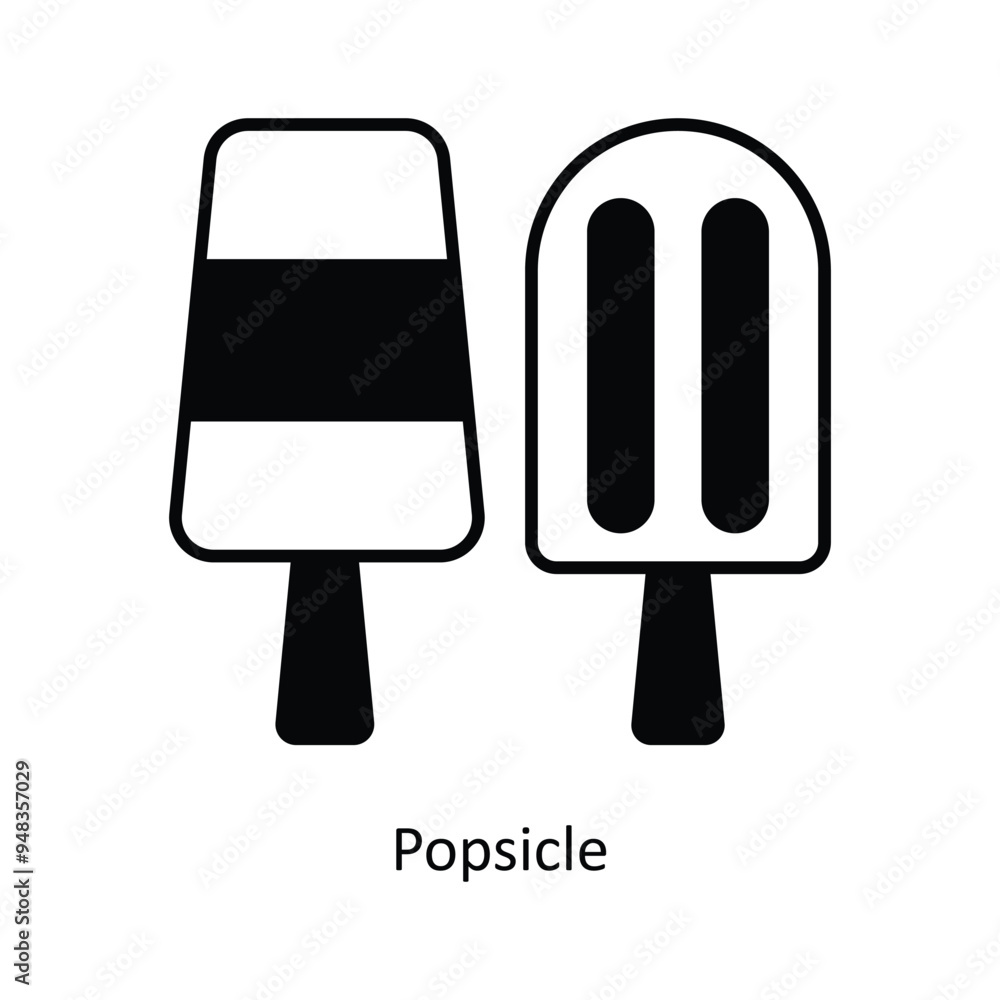Popsicle Vector filled outline icon design illustration. food and drinks symbol on white background EPS 10 File Popsicle Vector filled outline icon design illustration. food and drinks symbol on white background EPS 10 File