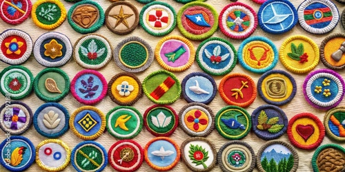 Wallpaper Mural Collection of colorful merit badges for various achievements and skills Torontodigital.ca