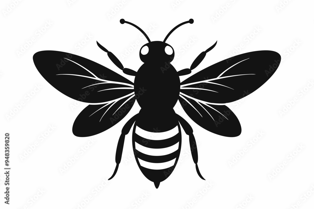 Obraz premium A silhouette Bee vector illustration