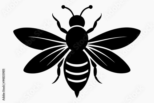 A silhouette Bee vector illustration