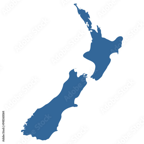 Vector outline map of New Zealand