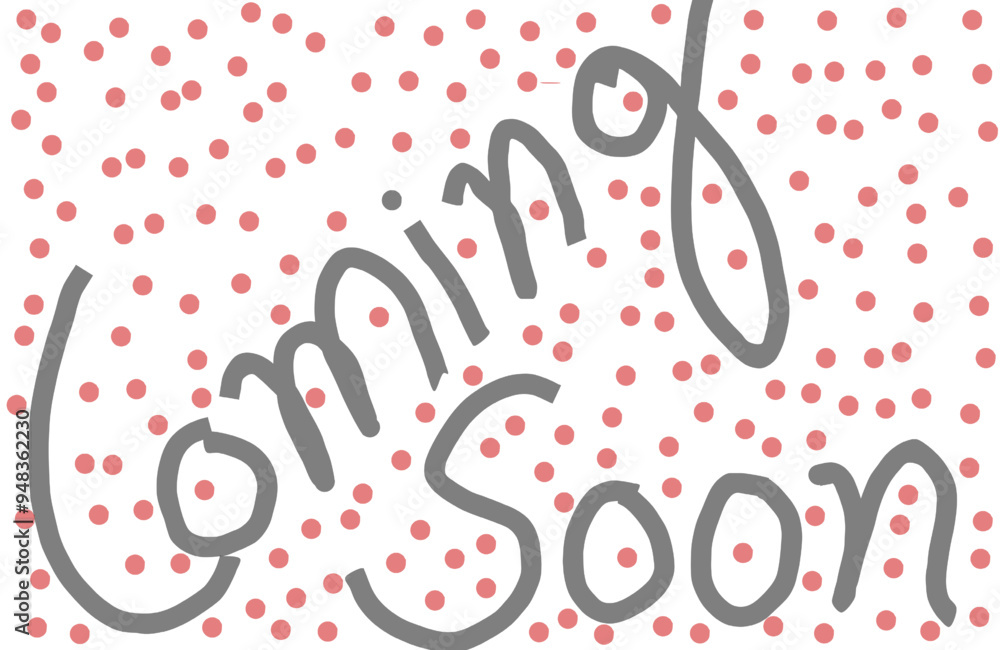 Coming Soon Handwritten Red and White Design. Coming Soon Handwritten Red and White Design.