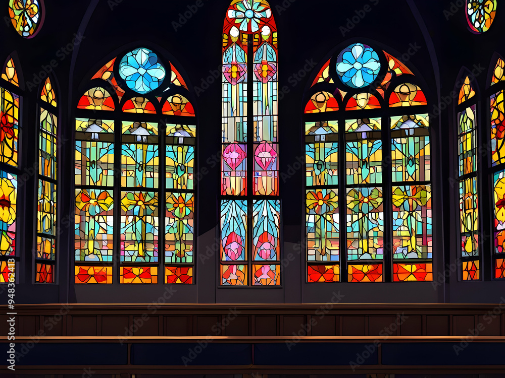 stained glass window in the cathedral,Ai generated stained glass window in the cathedral,Ai generated