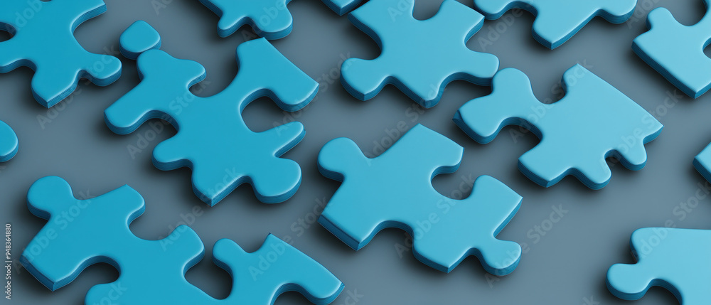 Colorful blue puzzle pieces on a smooth surface, arranged in a playful yet chaotic pattern, symbolize problem-solving, creativity, and the quest for connection. Colorful blue puzzle pieces on a smooth surface, arranged in a playful yet chaotic pattern, symbolize problem-solving, creativity, and the quest for connection.