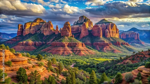 Scenic views of red rock formations in Sedona, Arizona, USA