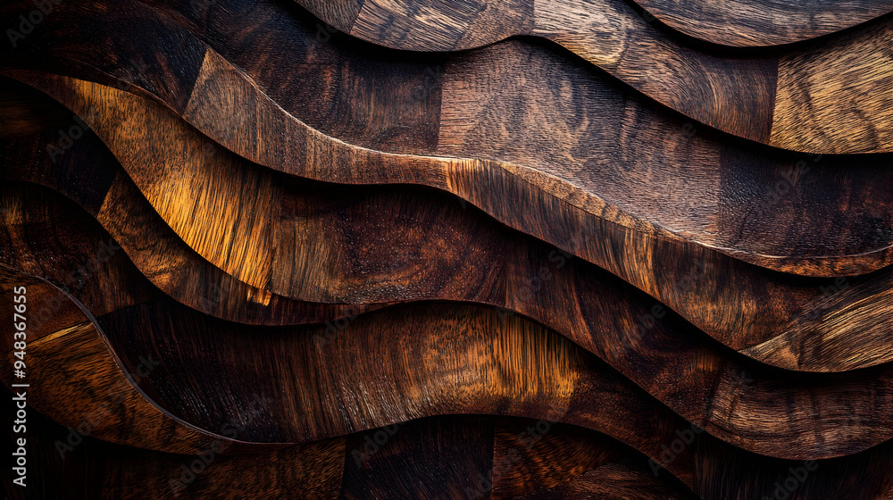 Abstract dark brown wood texture with wavy lines. Abstract dark brown wood texture with wavy lines.