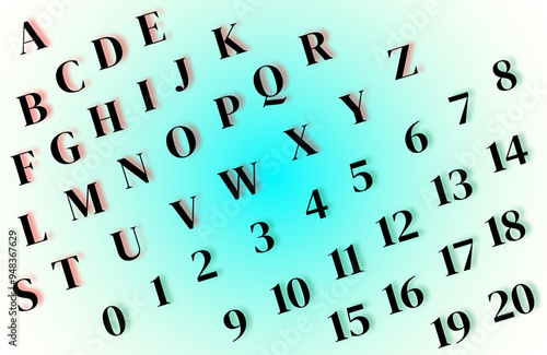 English Alphabets A to Z Numbers 0 to 20