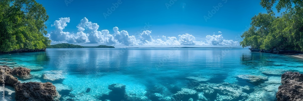 Obraz premium Mesmerizing Marovo Lagoon Ethereal Tropical Paradise in the Solomon Islands