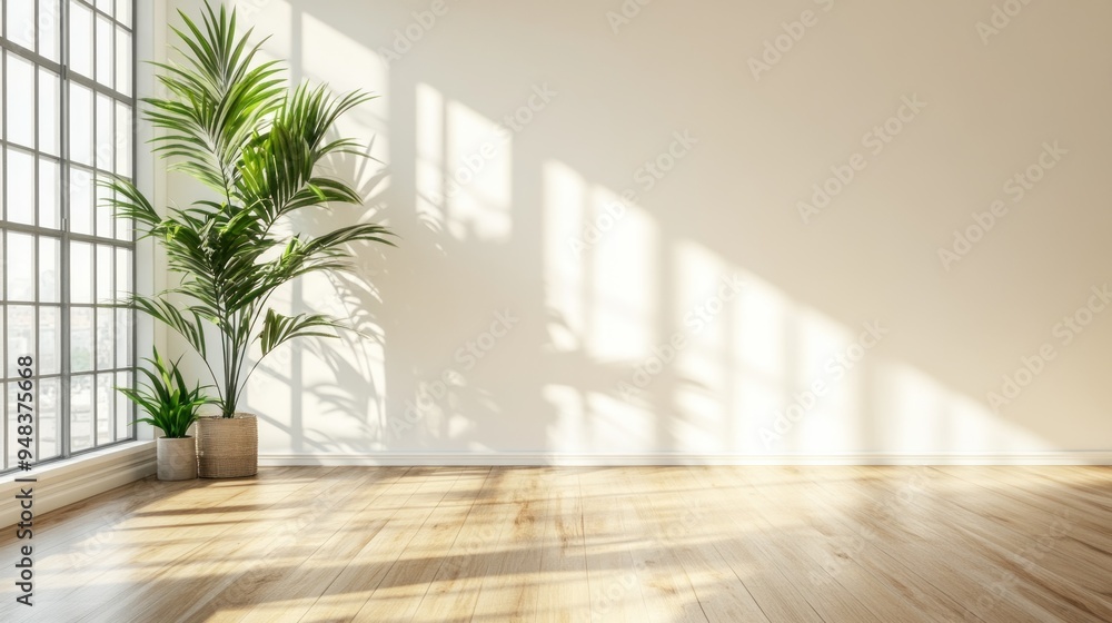 Fototapeta premium Minimalist Interior Design With Sunlight