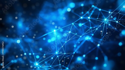 Wallpaper Mural Luminous blue network connection with sparkling dots background. Based on Generative AI Torontodigital.ca